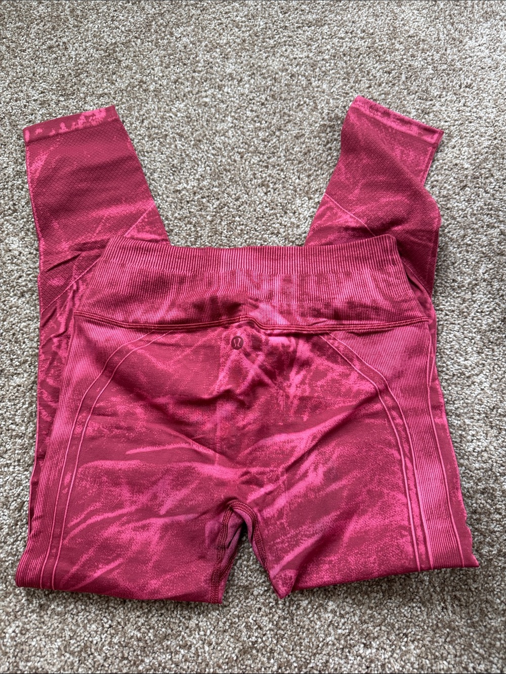 lululemon athletica Maroon/Pink Seamless Leggings